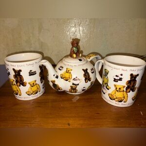 Cardew Designs Ted Tea mug and teapot set, vintage